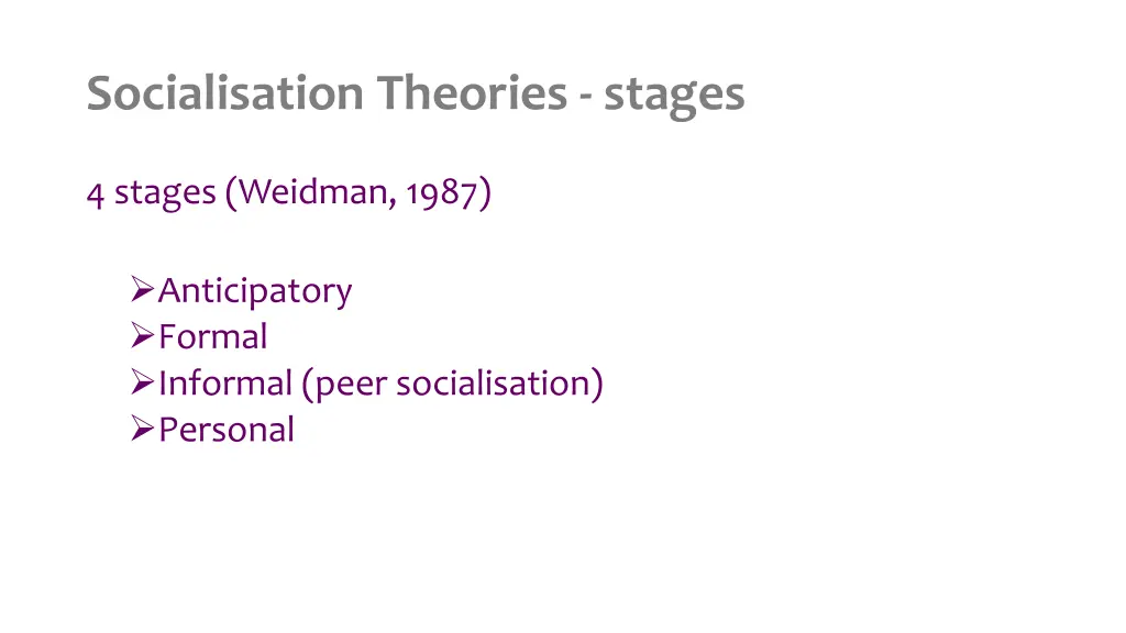 socialisation theories stages