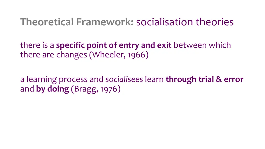 theoretical framework socialisation theories 2