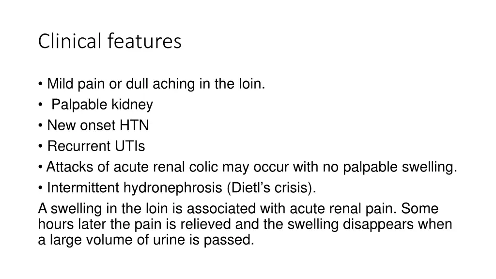 clinical features