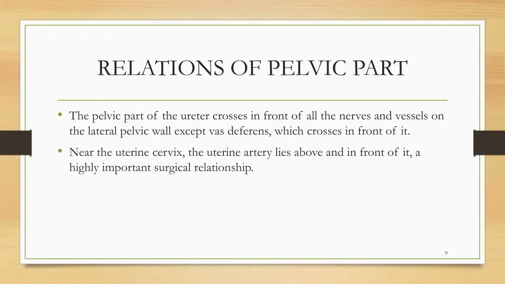 relations of pelvic part