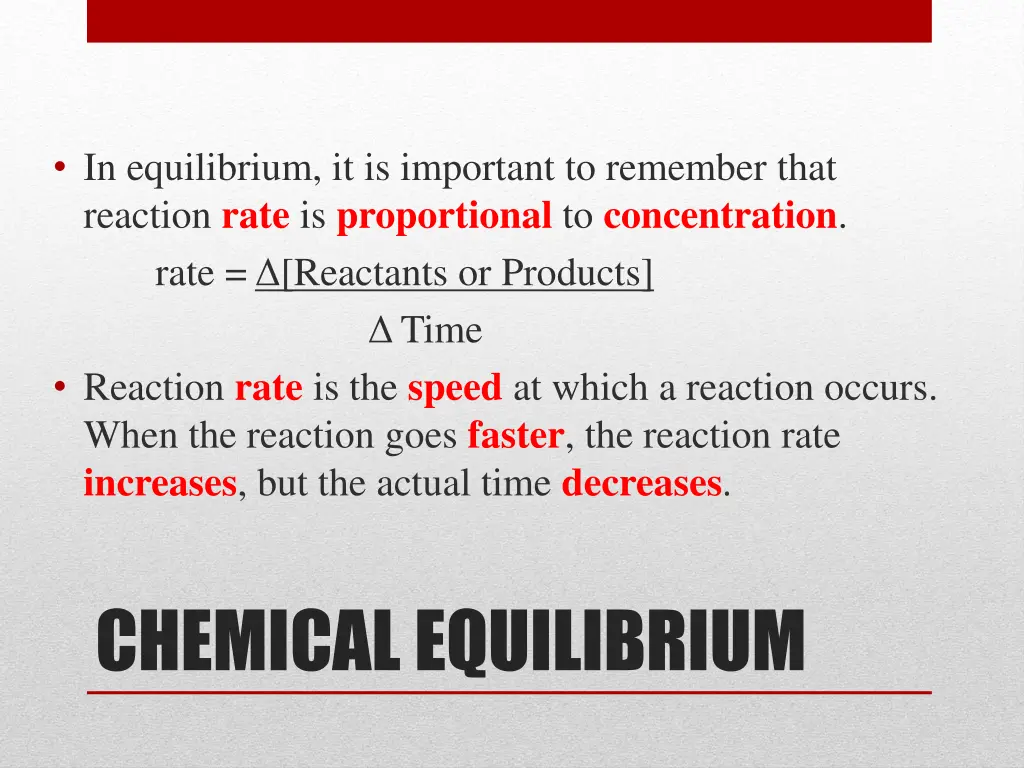 in equilibrium it is important to remember that