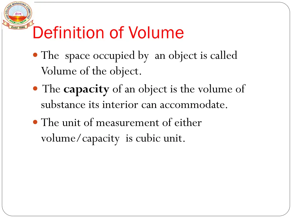 definition of volume