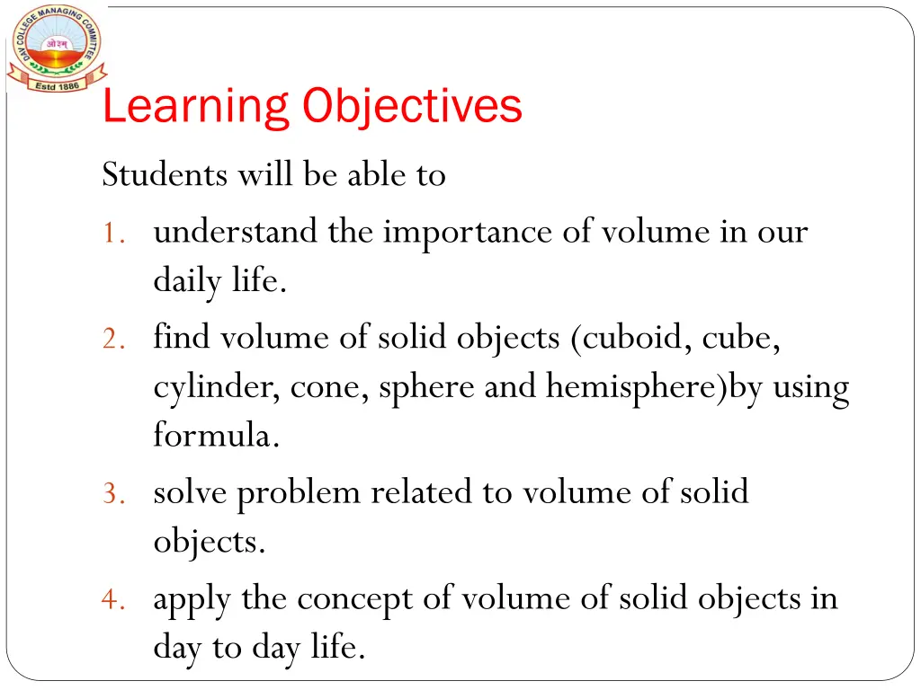 learning objectives students will be able