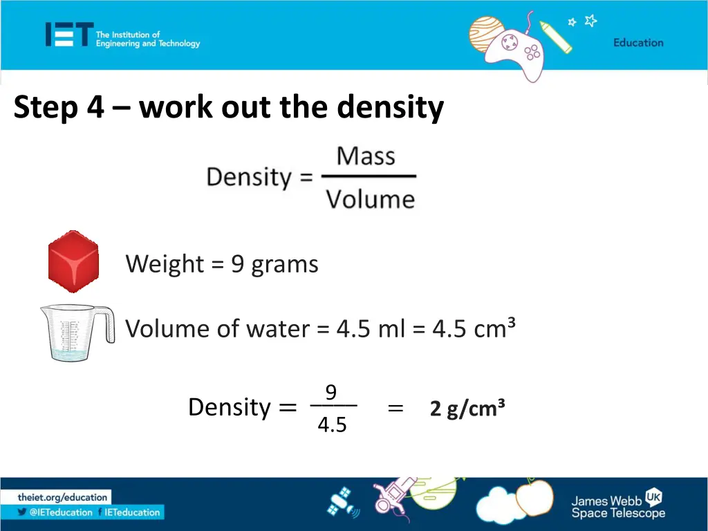 step 4 work out the density