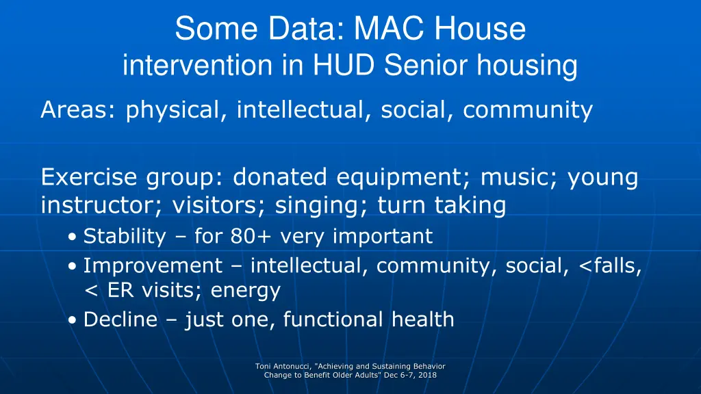 some data mac house intervention in hud senior