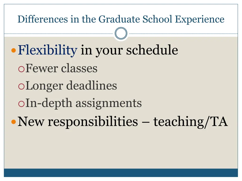 differences in the graduate school experience