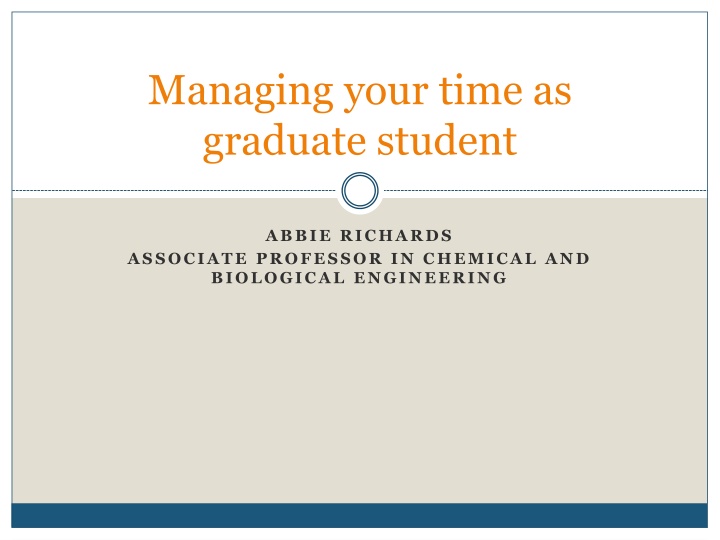 managing your time as graduate student