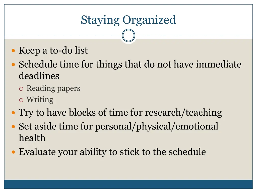 staying organized