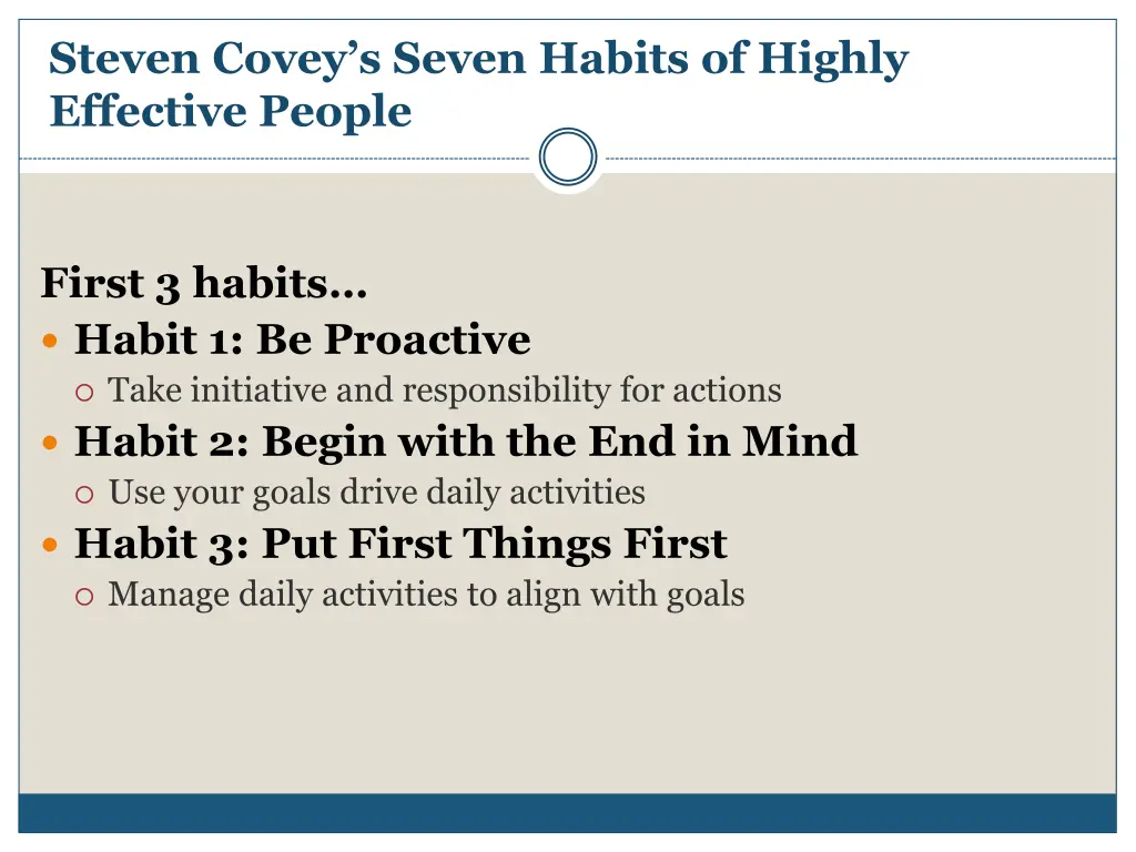 steven covey s seven habits of highly effective