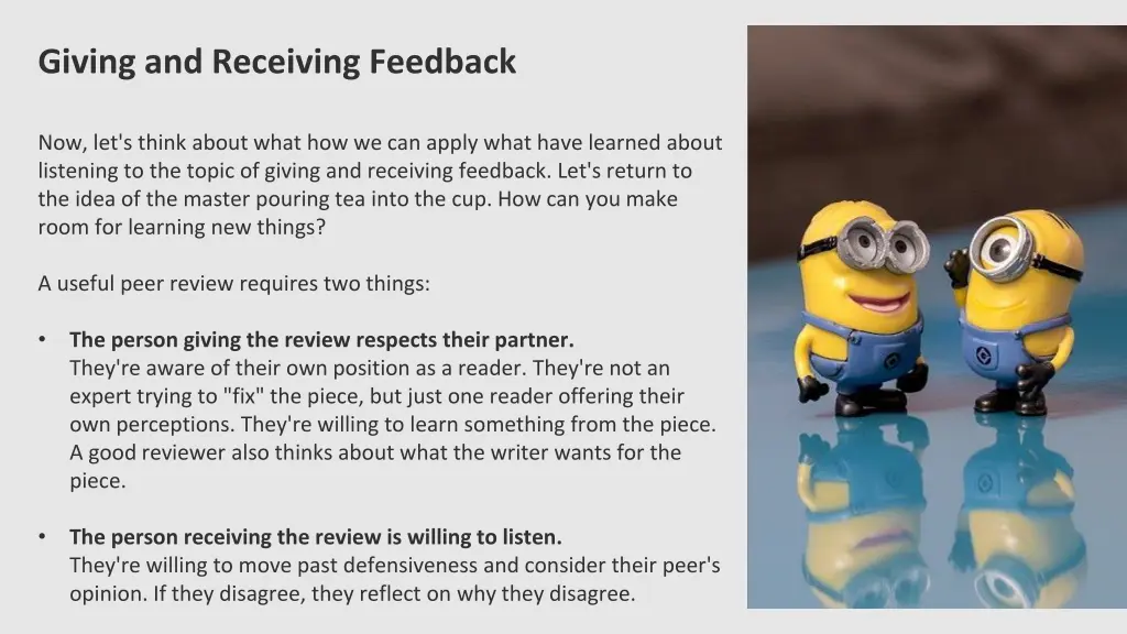 giving and receiving feedback