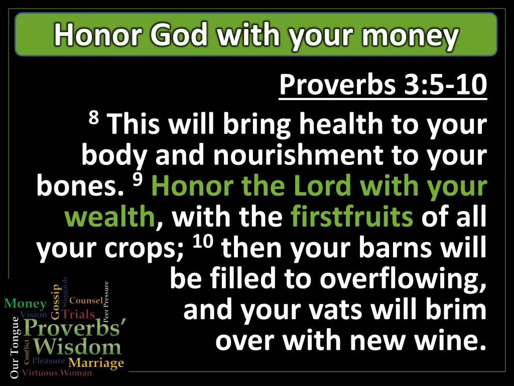 honor god with your money 1