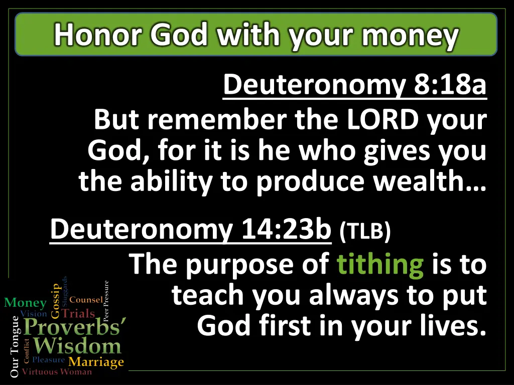 honor god with your money 2