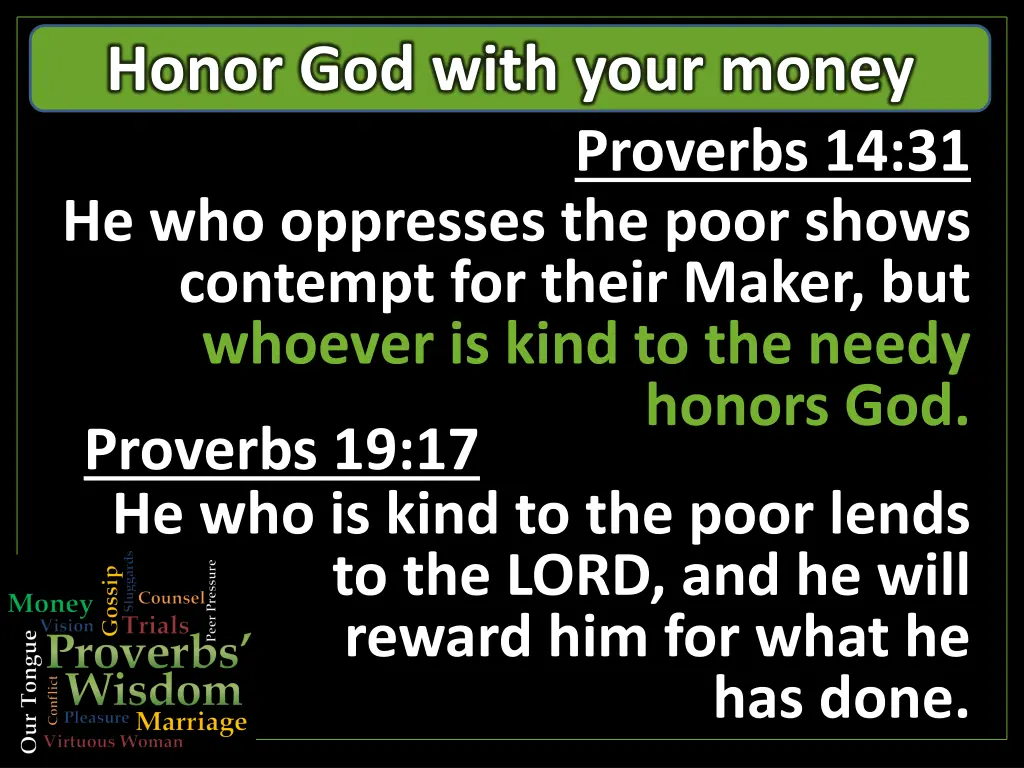 honor god with your money 3