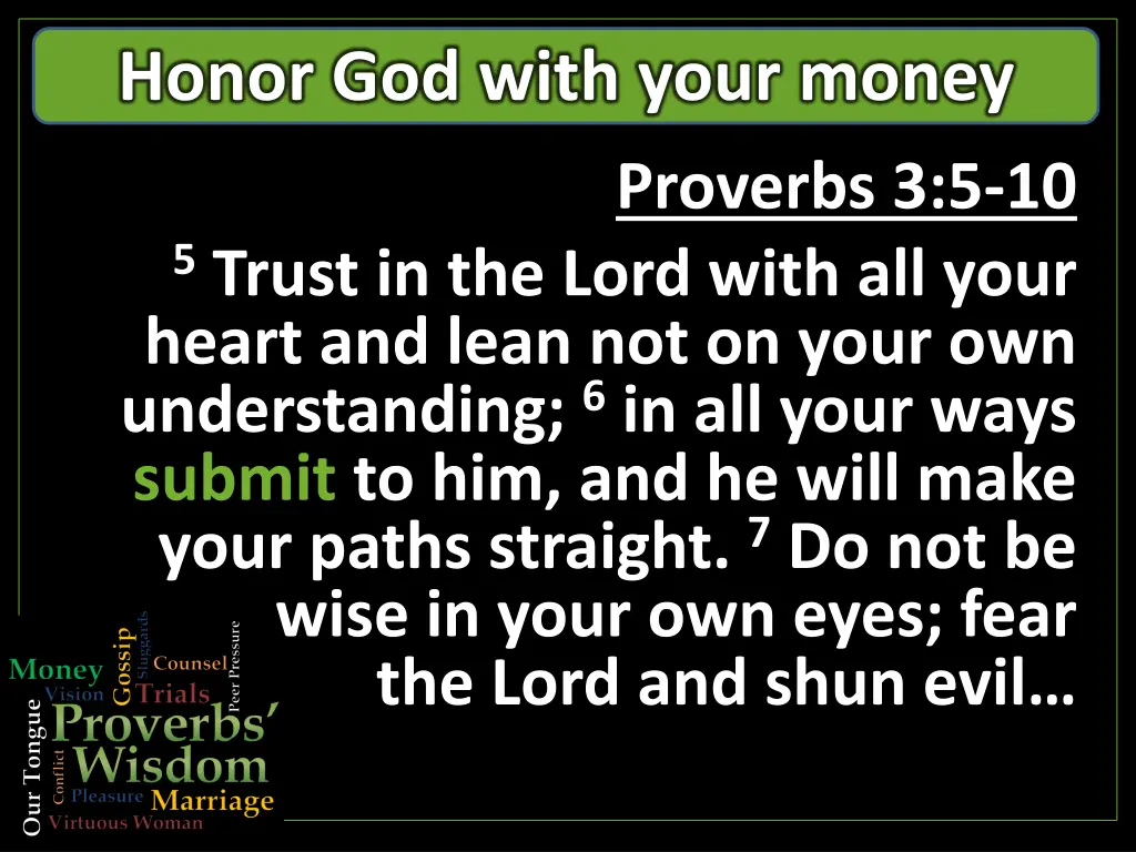 honor god with your money