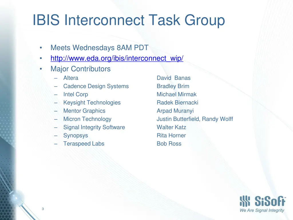 ibis interconnect task group