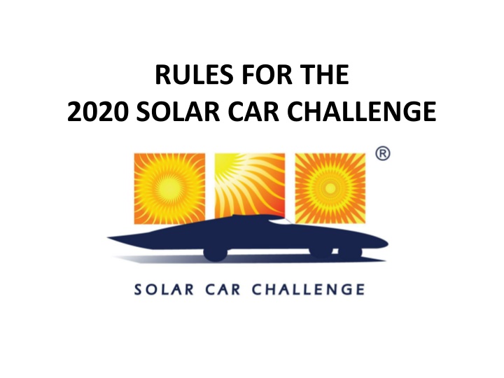 rules for the 2020 solar car challenge