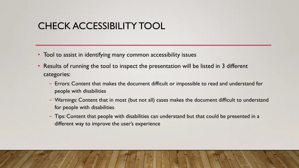 check accessibility tool