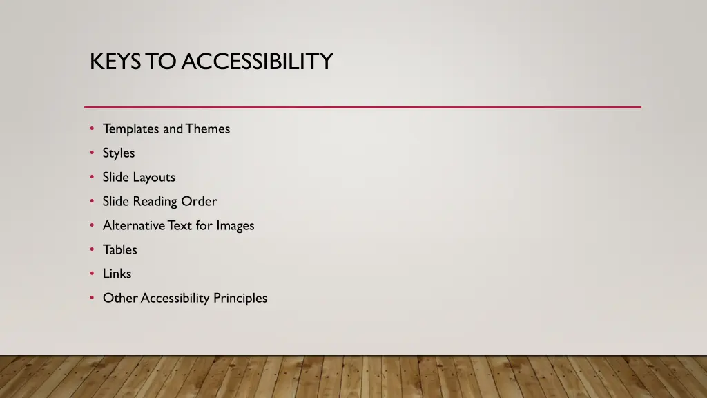 keys to accessibility