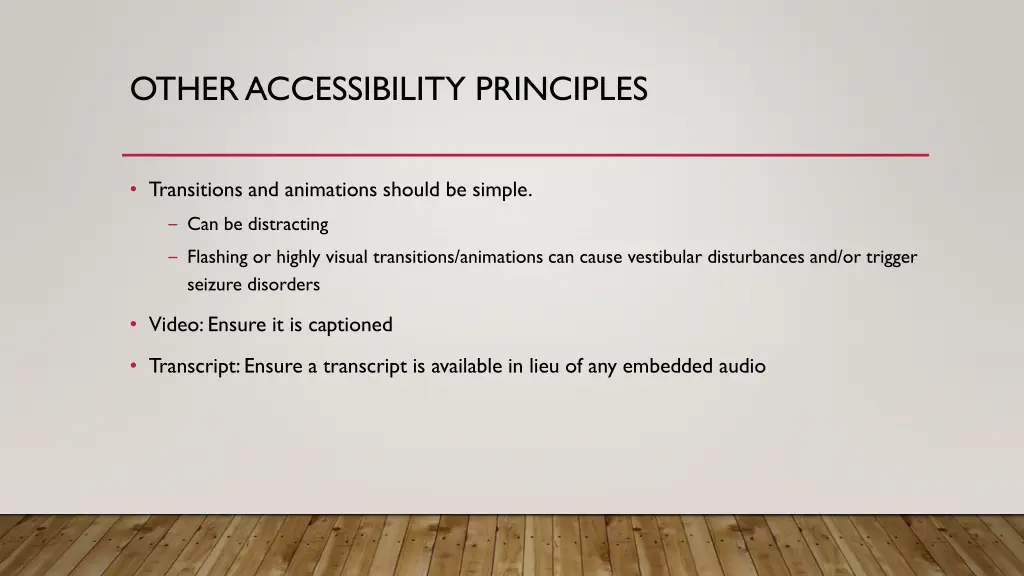 other accessibility principles