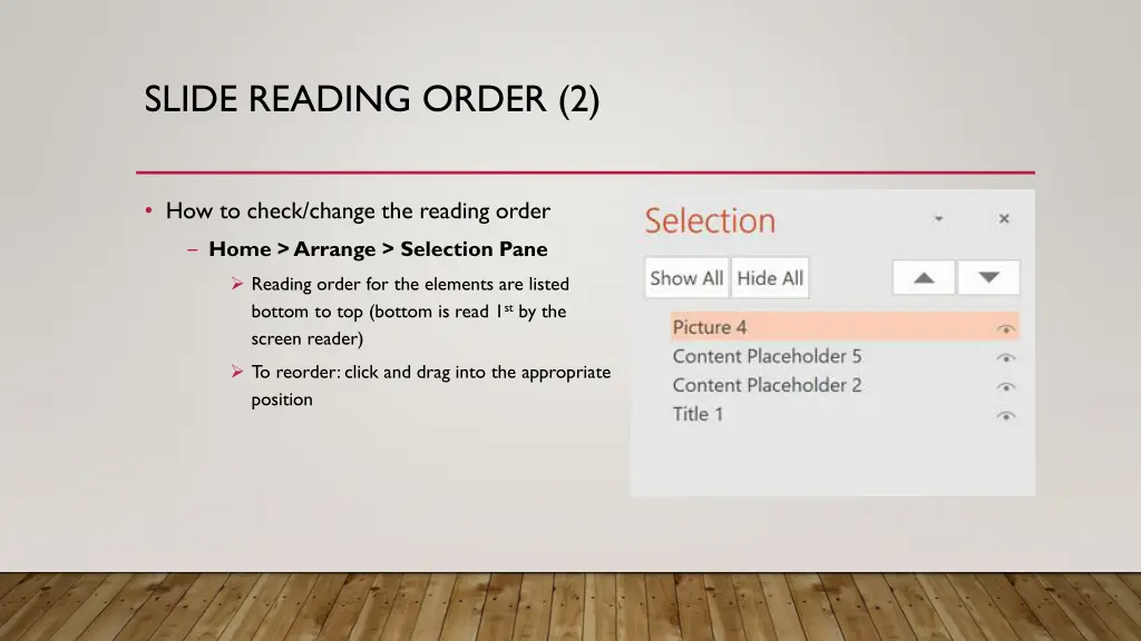 slide reading order 2