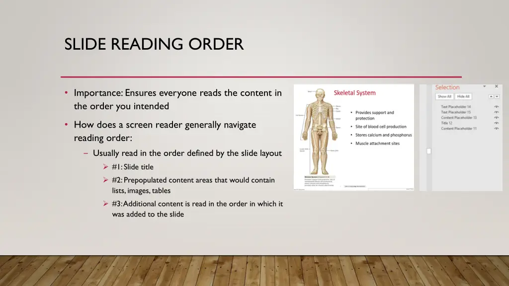 slide reading order