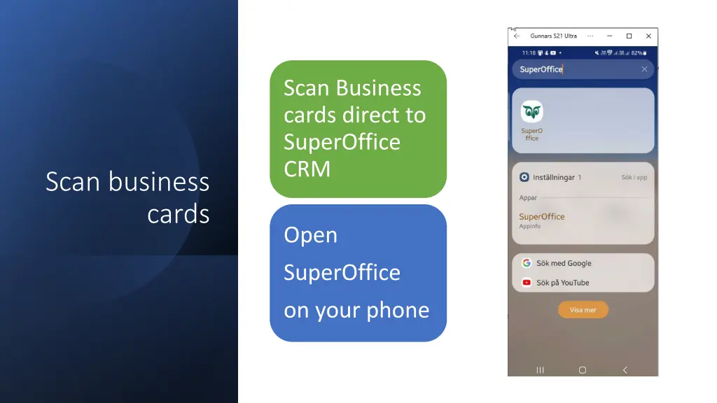 scan business cards direct to superoffice crm