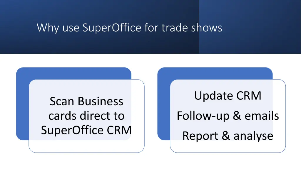 why use superoffice for trade shows