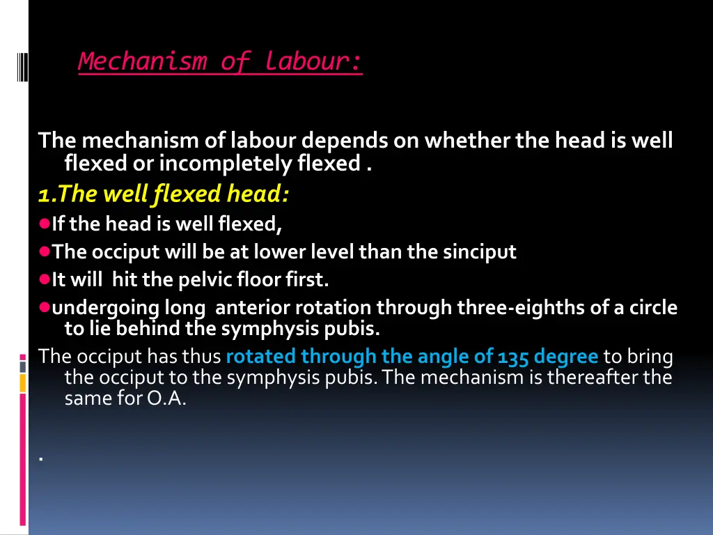 mechanism of labour