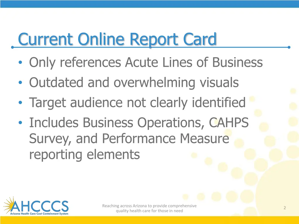 current online report card only references acute