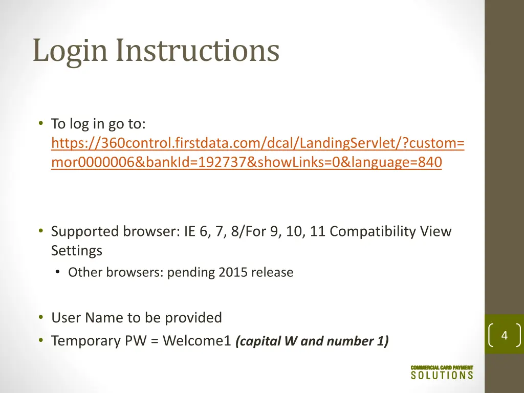 login instructions