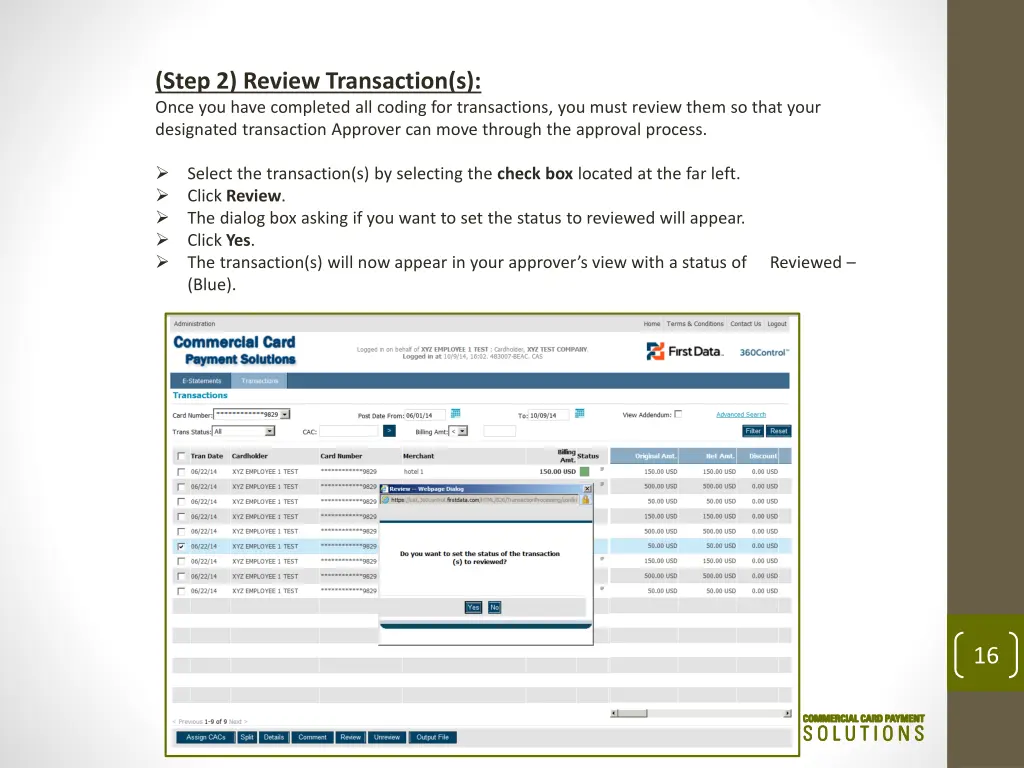 step 2 review transaction s once you have