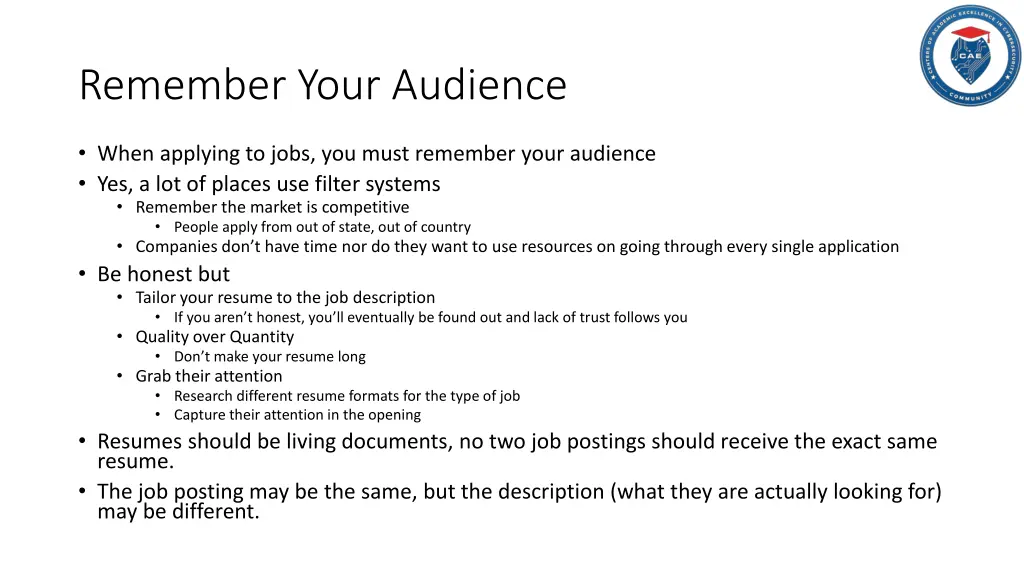 remember your audience