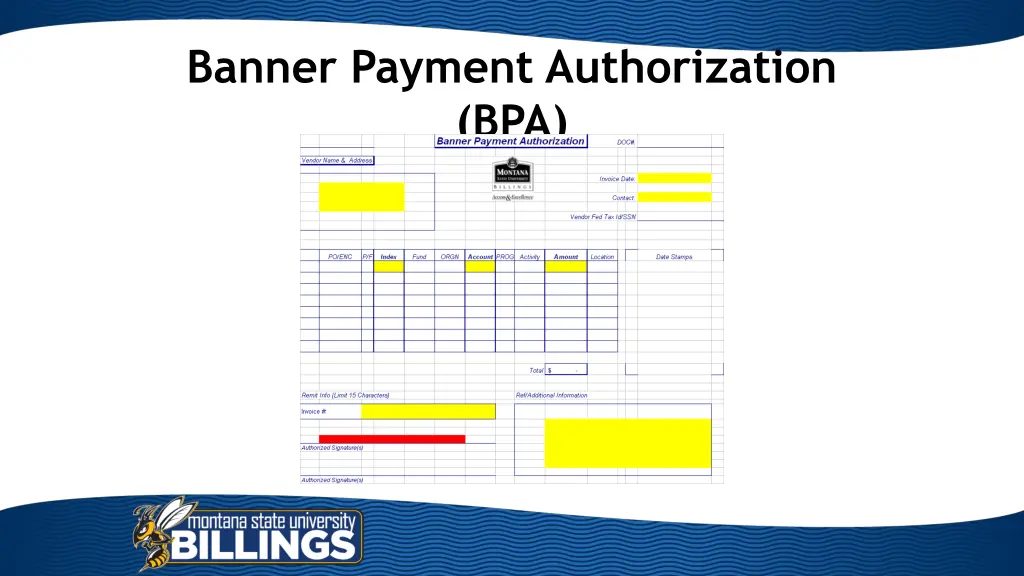 banner payment authorization bpa