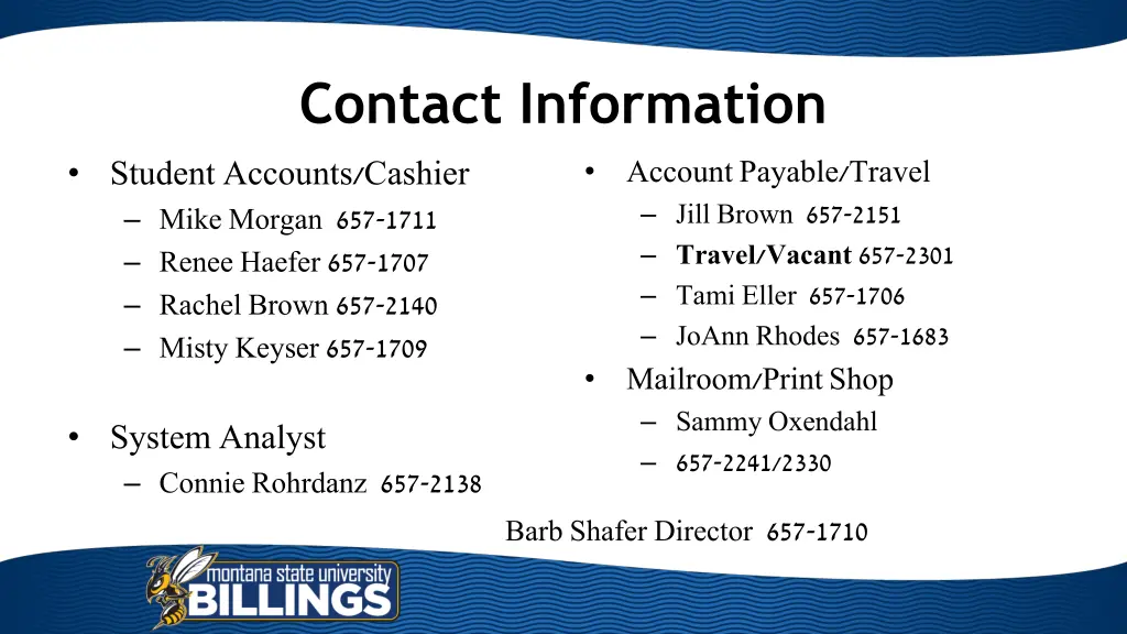 contact information