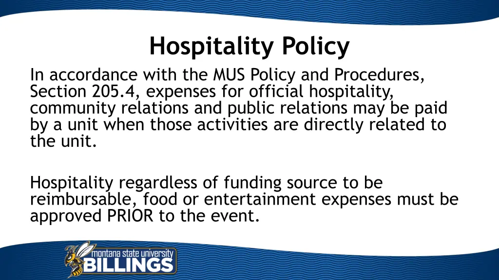 hospitality policy