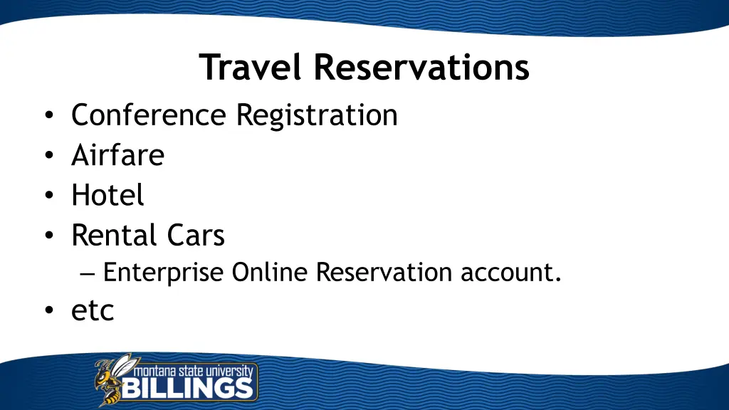 travel reservations conference registration