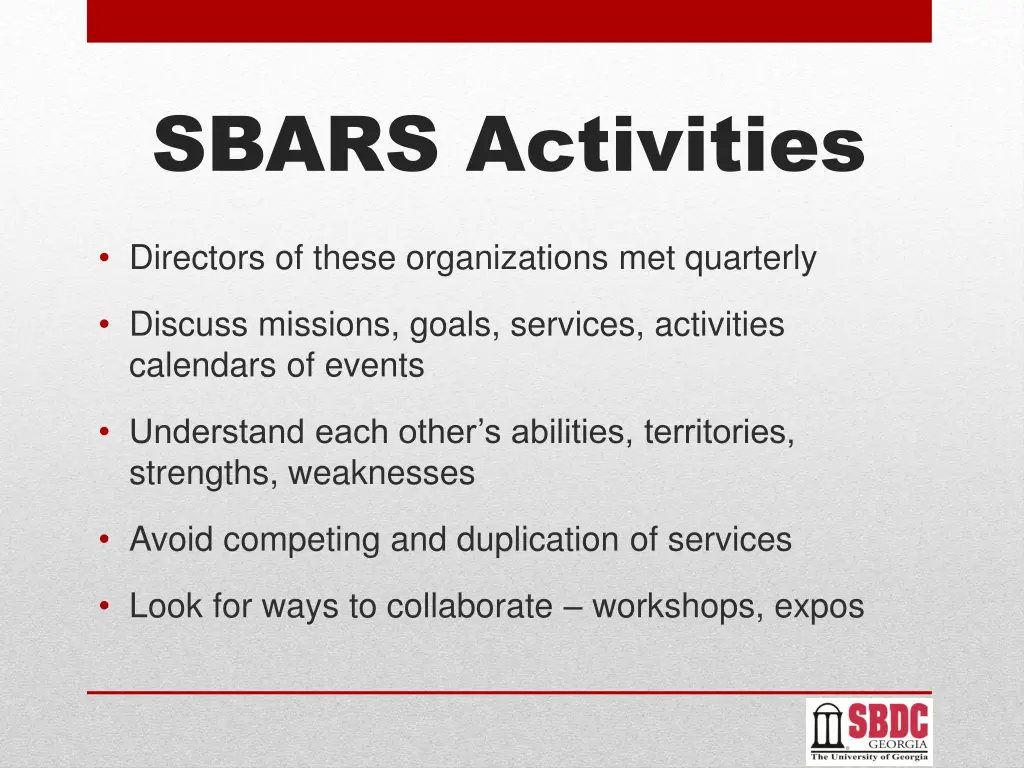 sbars activities