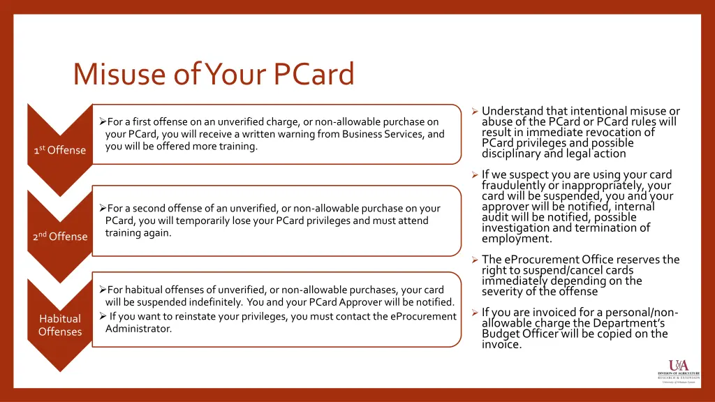 misuse of your pcard