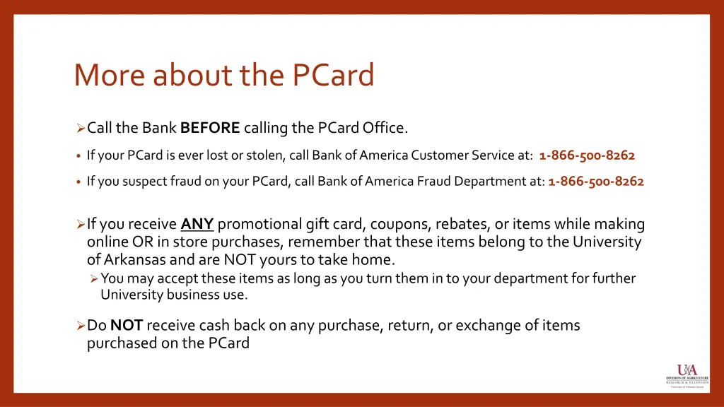 more about the pcard