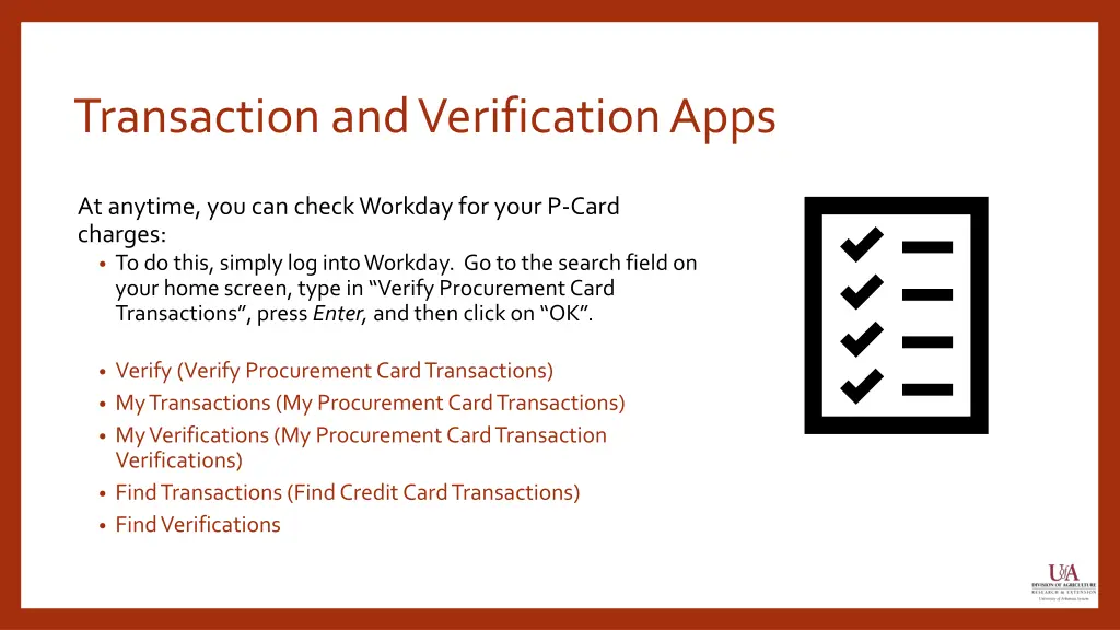 transaction and verification apps