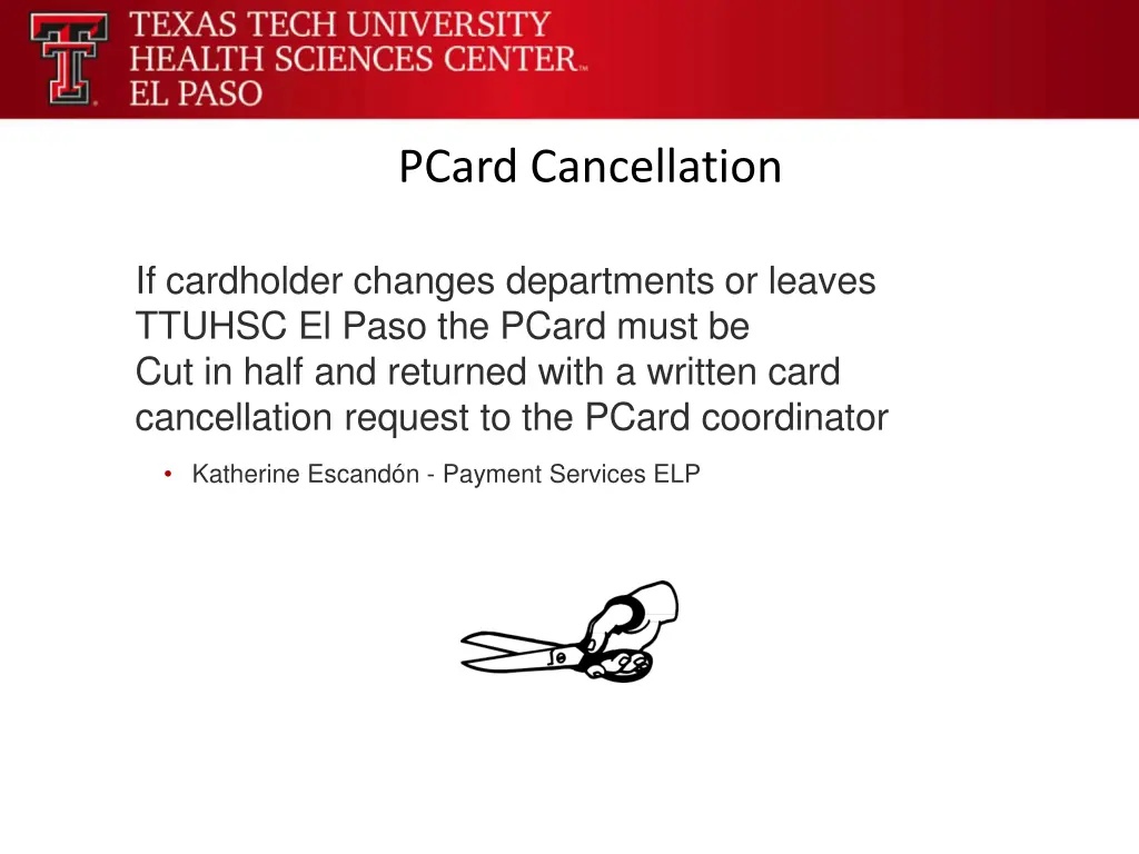 pcard cancellation