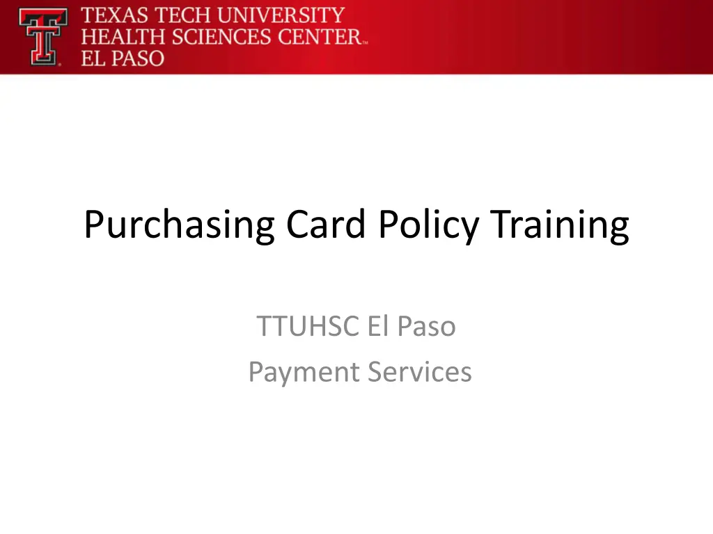 purchasing card policy training