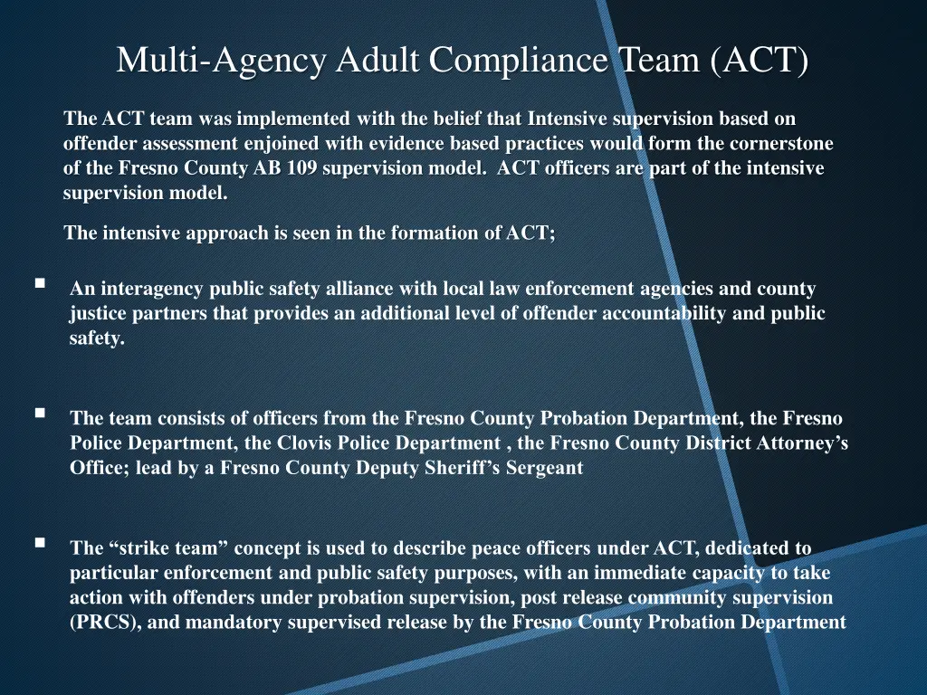 multi agency adult compliance team act