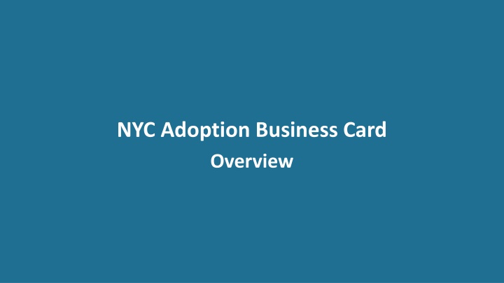 nyc adoption business card overview