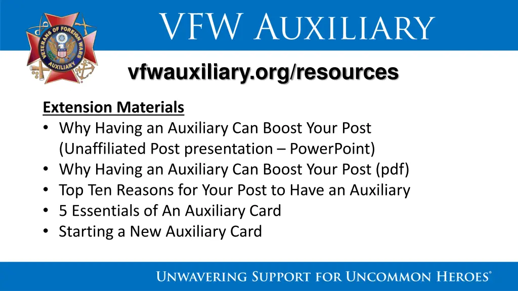 vfwauxiliary org resources