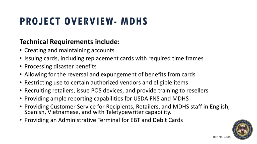 project overview mdhs 2