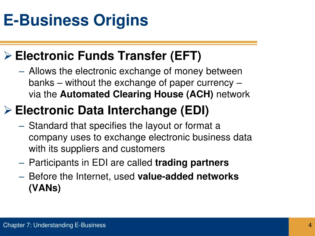 e business origins