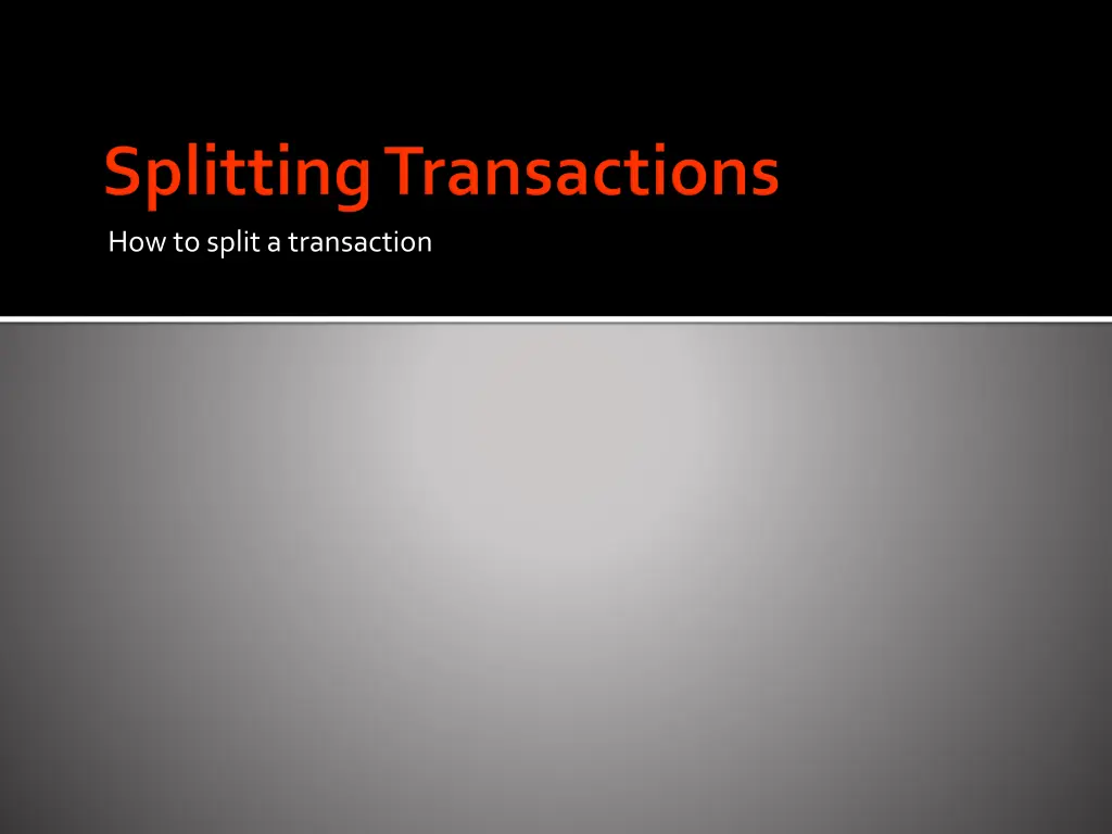 how to split a transaction