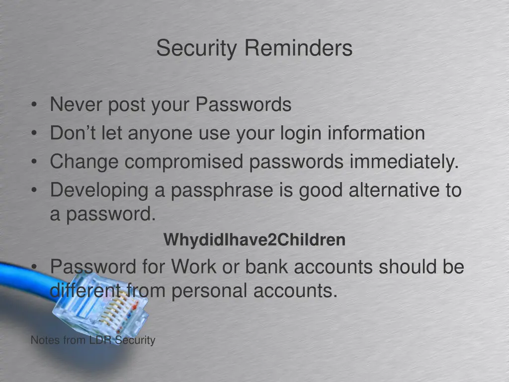 security reminders