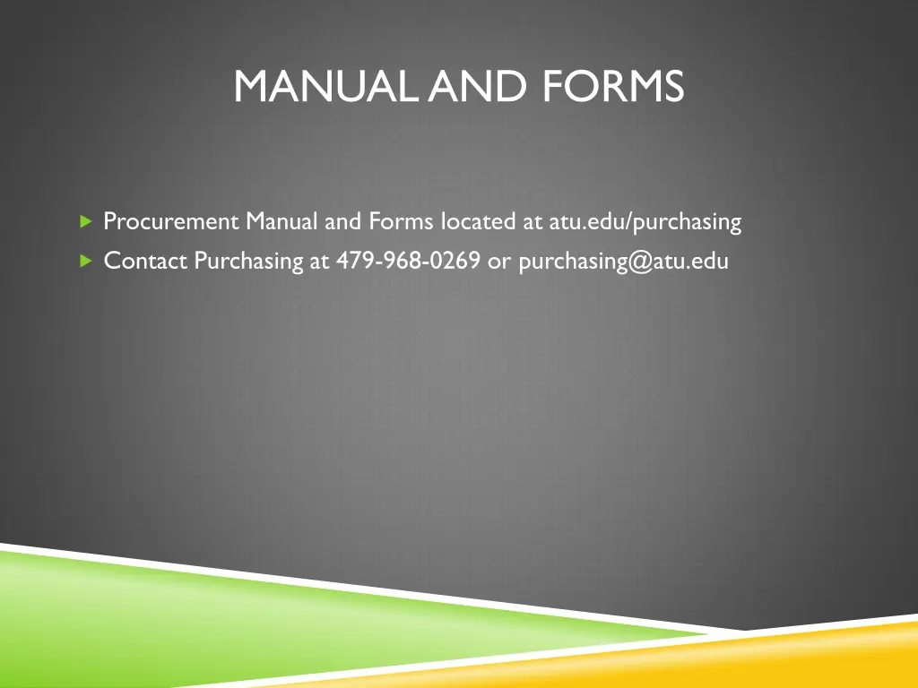 manual and forms